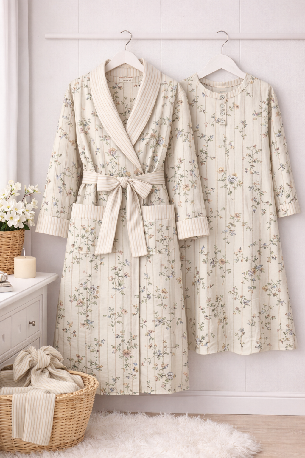 Heirloom Wildflower Stripe Set (bamboo fabric)