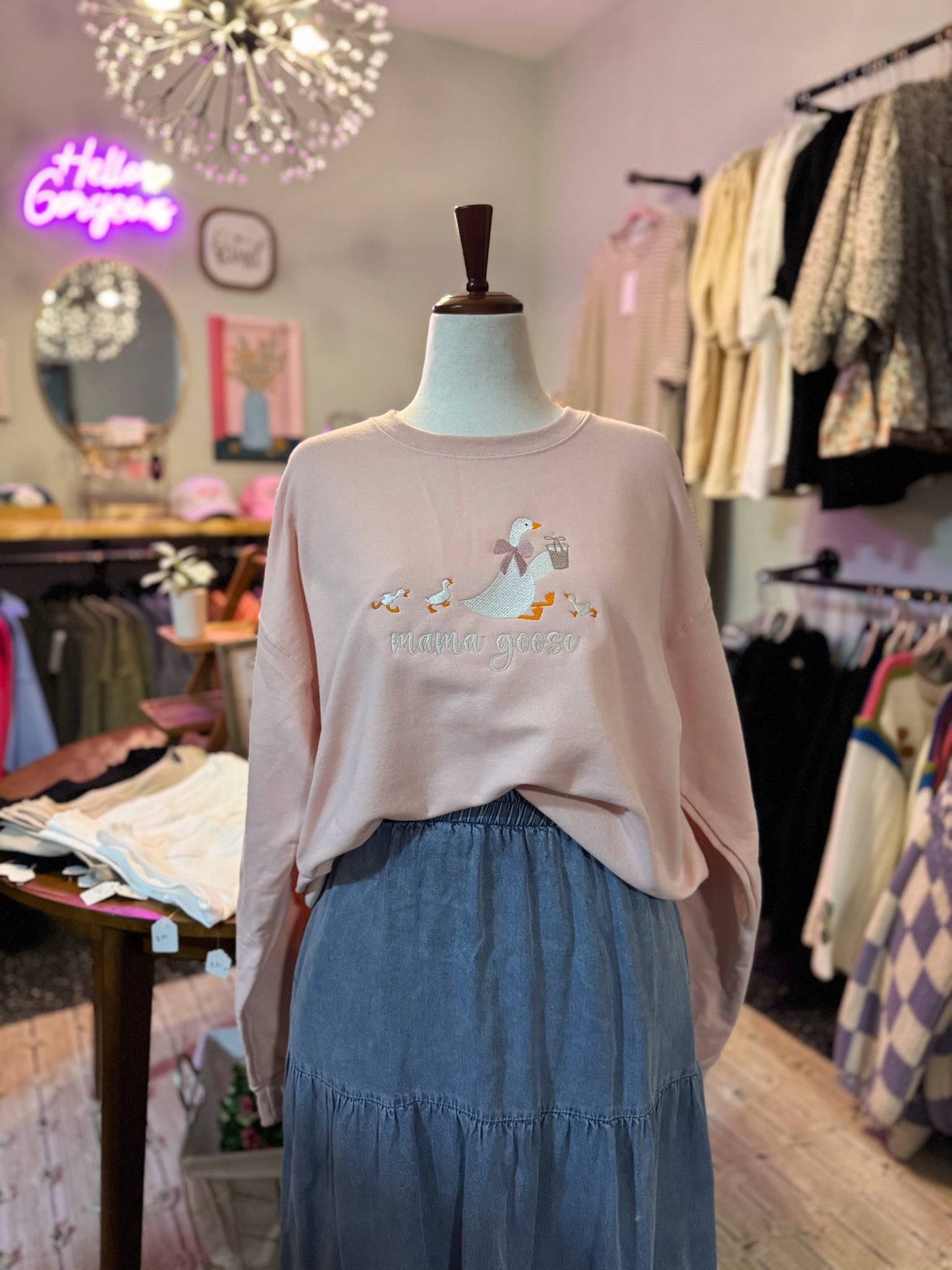 Mama Goose Embroidered Sweatshirt