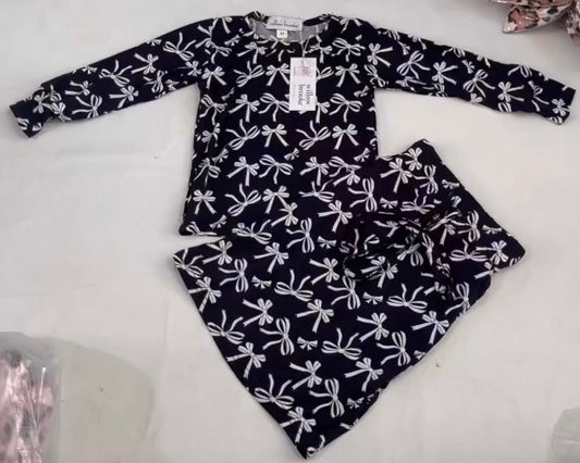 GIRLS Midnight Ribbons Bamboo Loungewear Set
