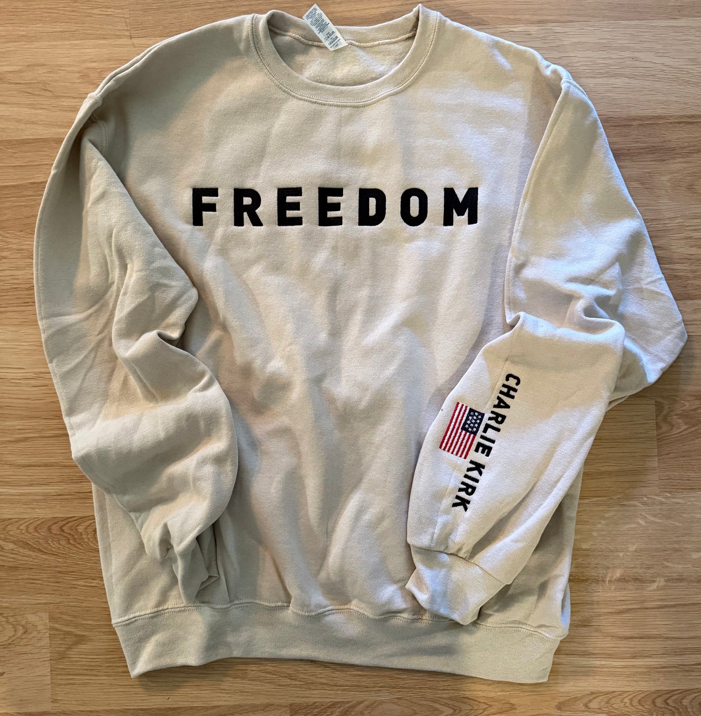 Embroidered Charlie Kirk FREEDOM Sweatshirt