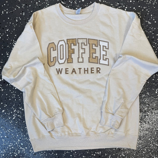 Coffee Weather Appliqué Sweatshirt