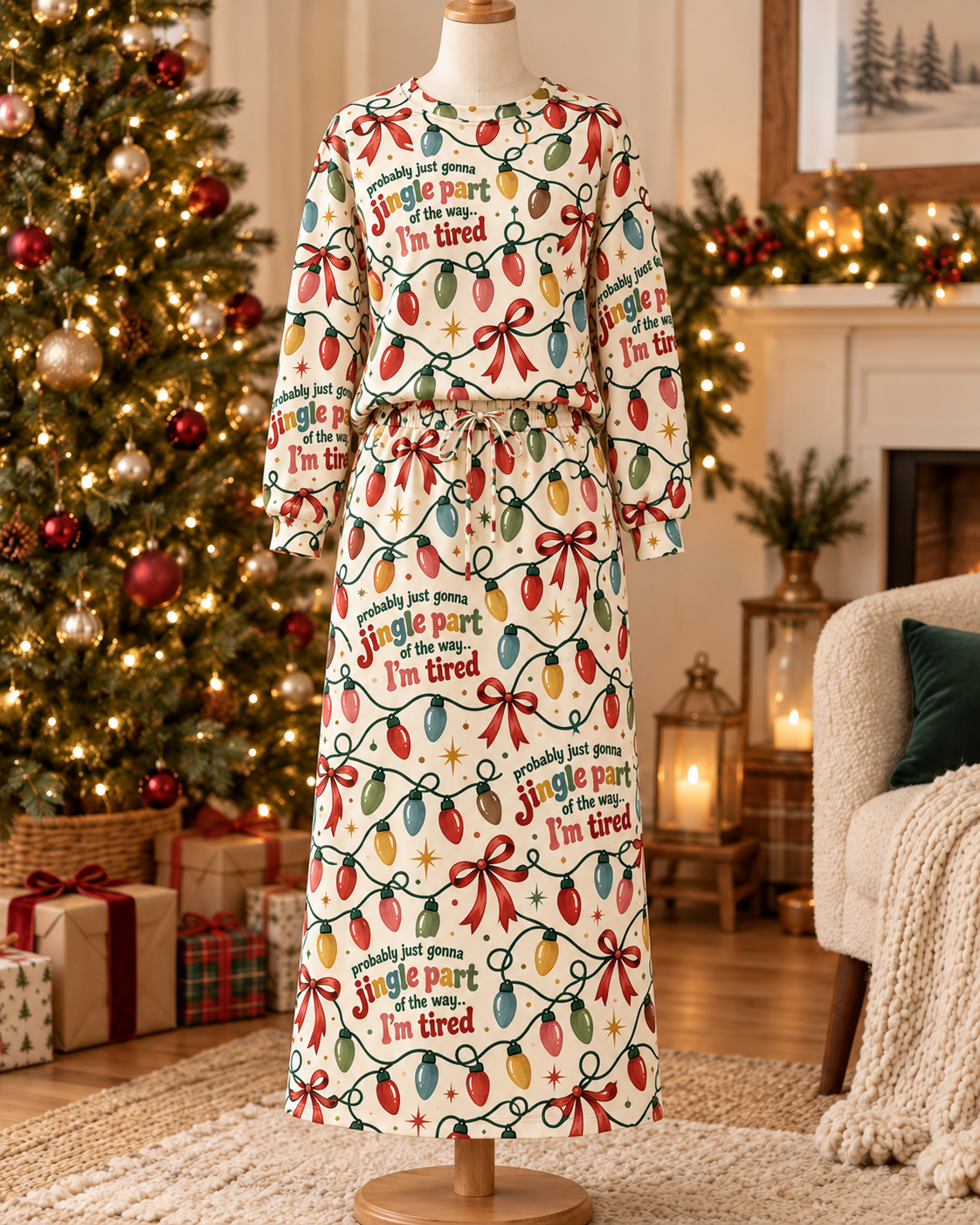 Festive but Tired Loungewear Set- PREORDER