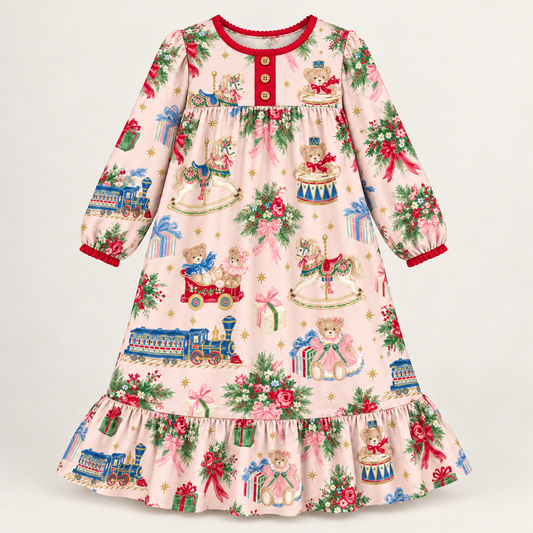 Girls Christmas Toybox Gown- PREORDER