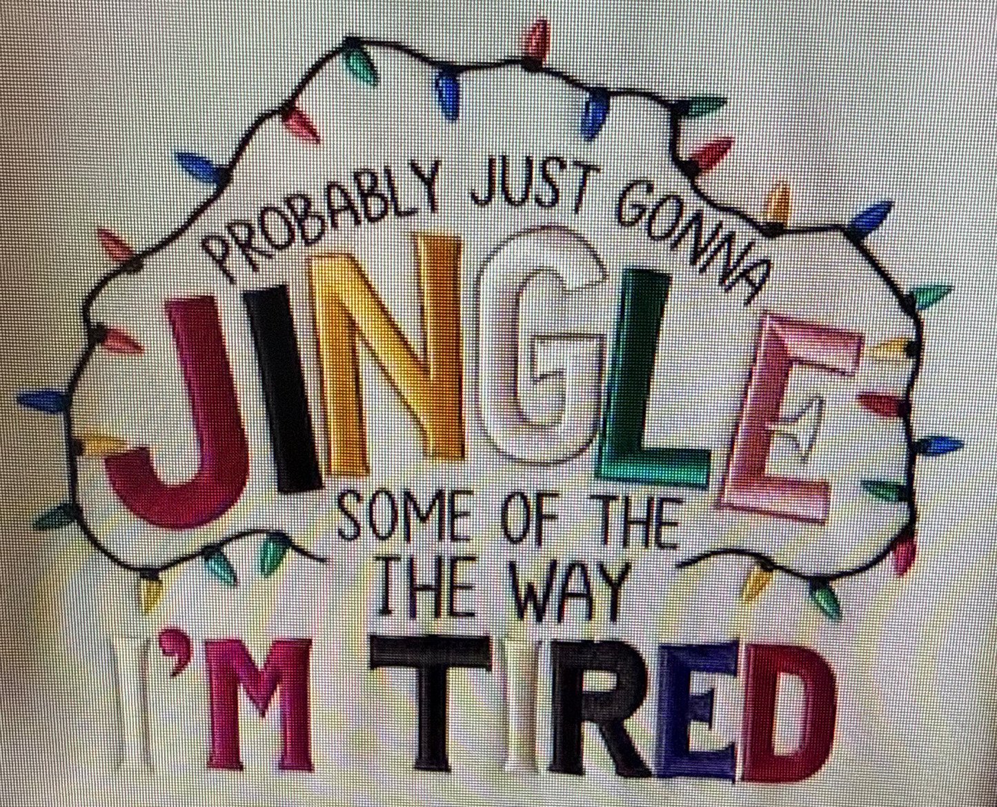 Tired but Festive Embroidered Sweatshirt