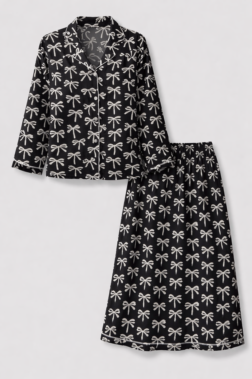 Midnight Ribbons Button up set (bamboo fabric)