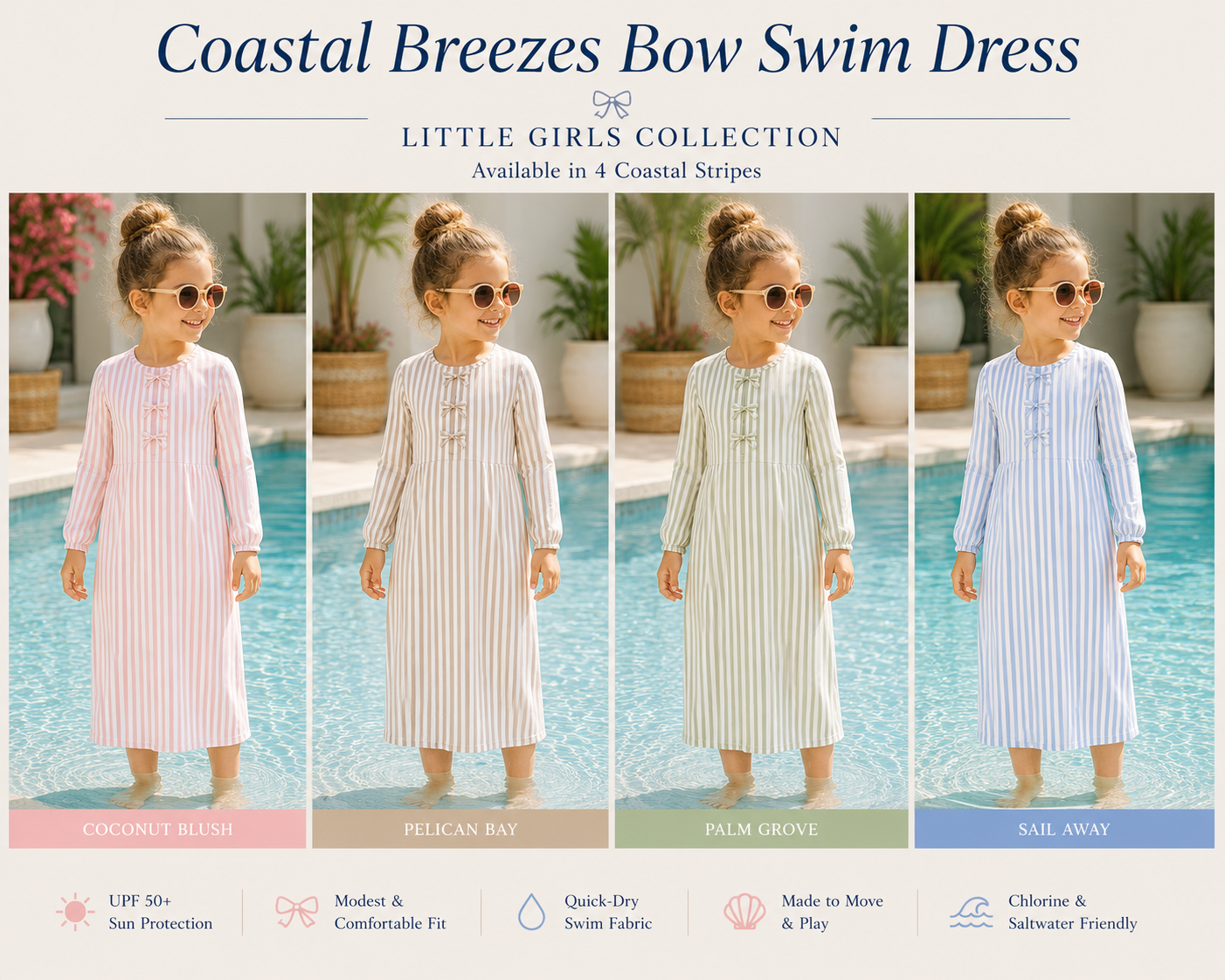 GIRLS Coastal Breezes Swim Dress PREORDER