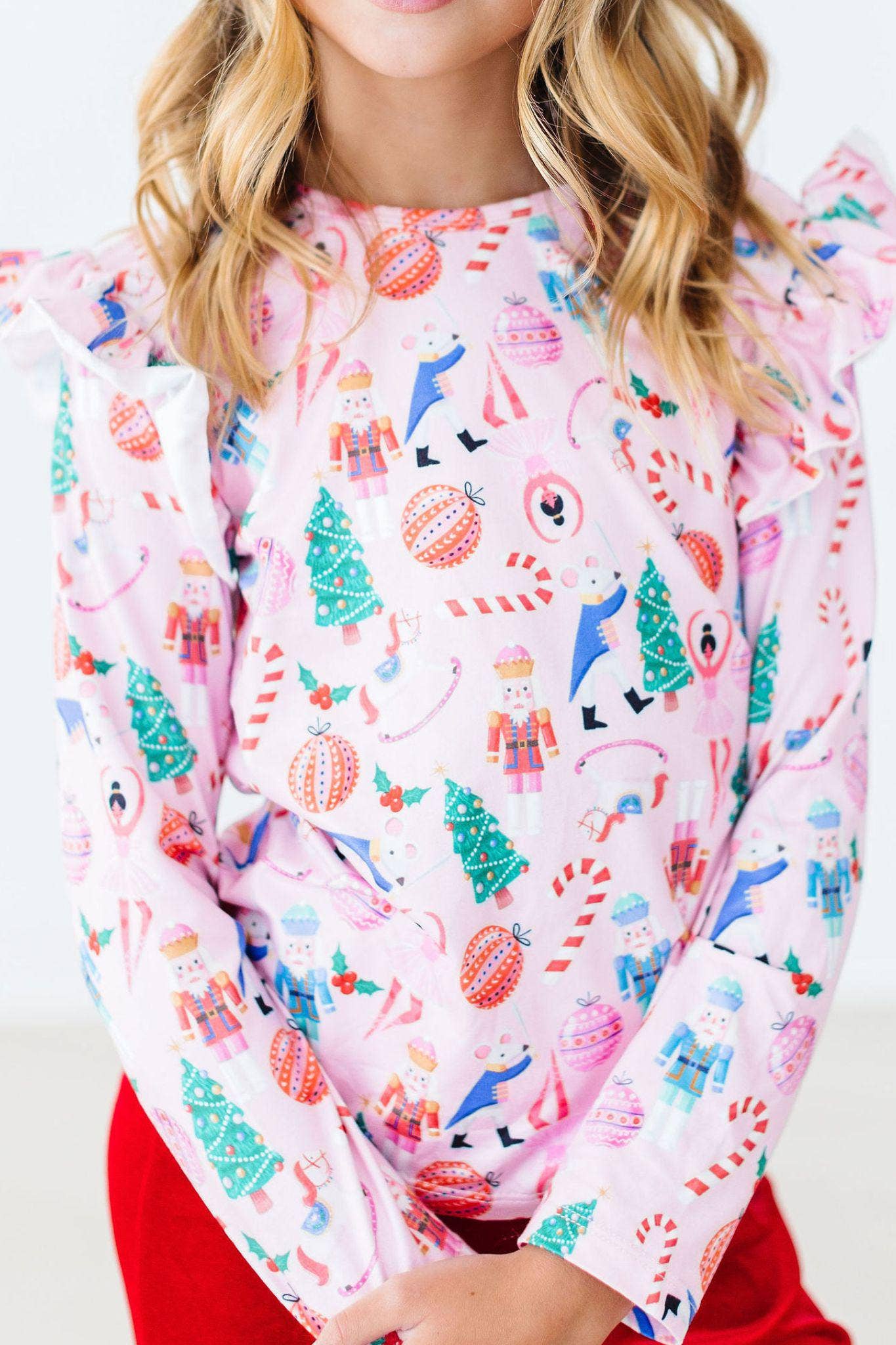 Sugarplum Fairy L/S Ruffle Tee: 6-12M