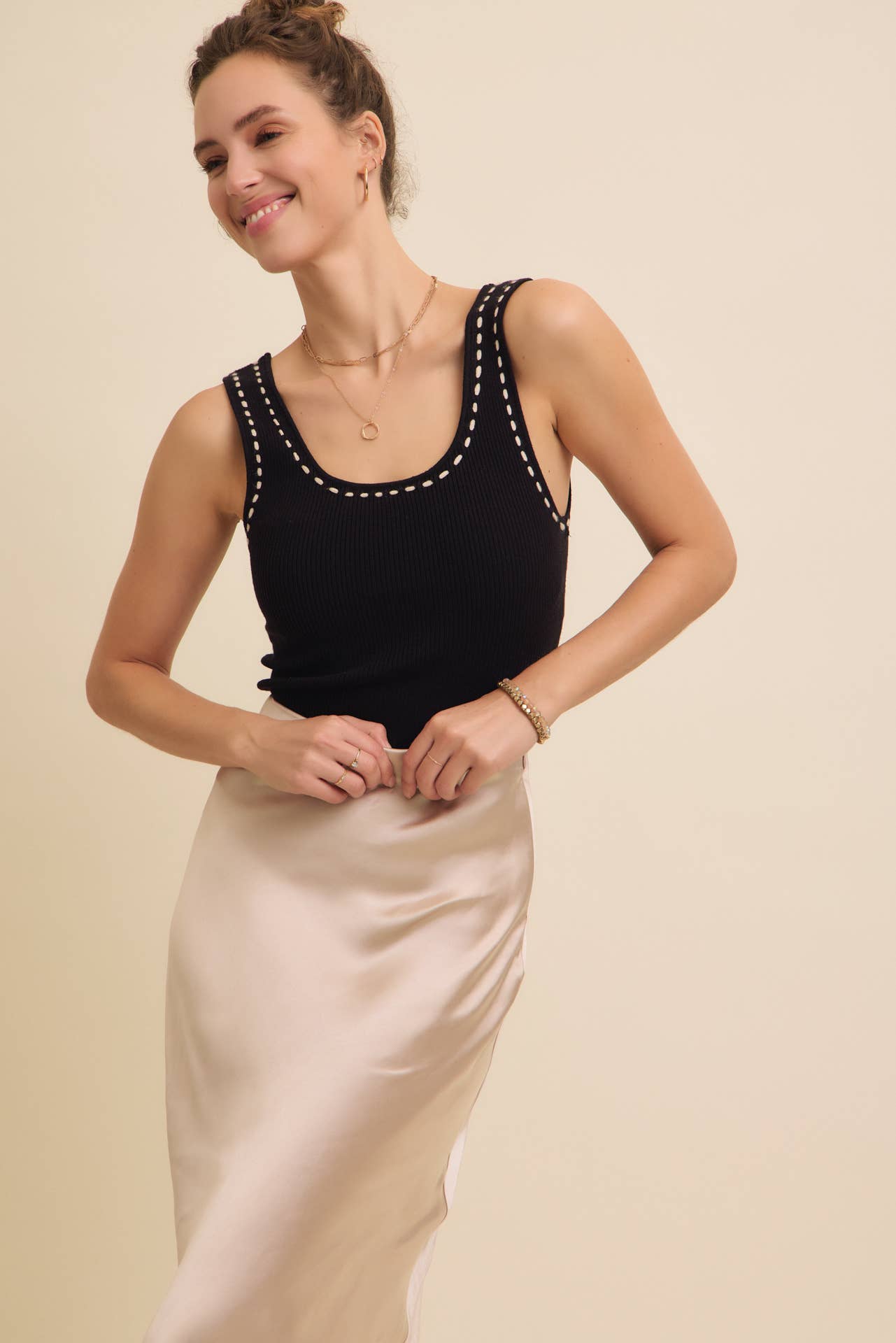 HIGH QUALITY THICK SILKY SATIN BIAS CUT MAXI SKIRT: BLACK / L