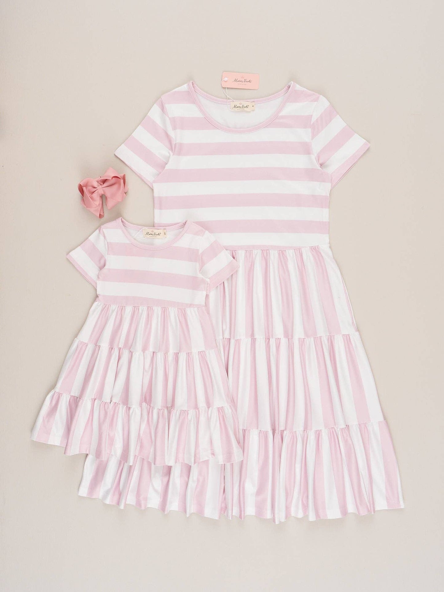 Striped Swing Dress - Mauve: Girl / XXXL(7yrs)