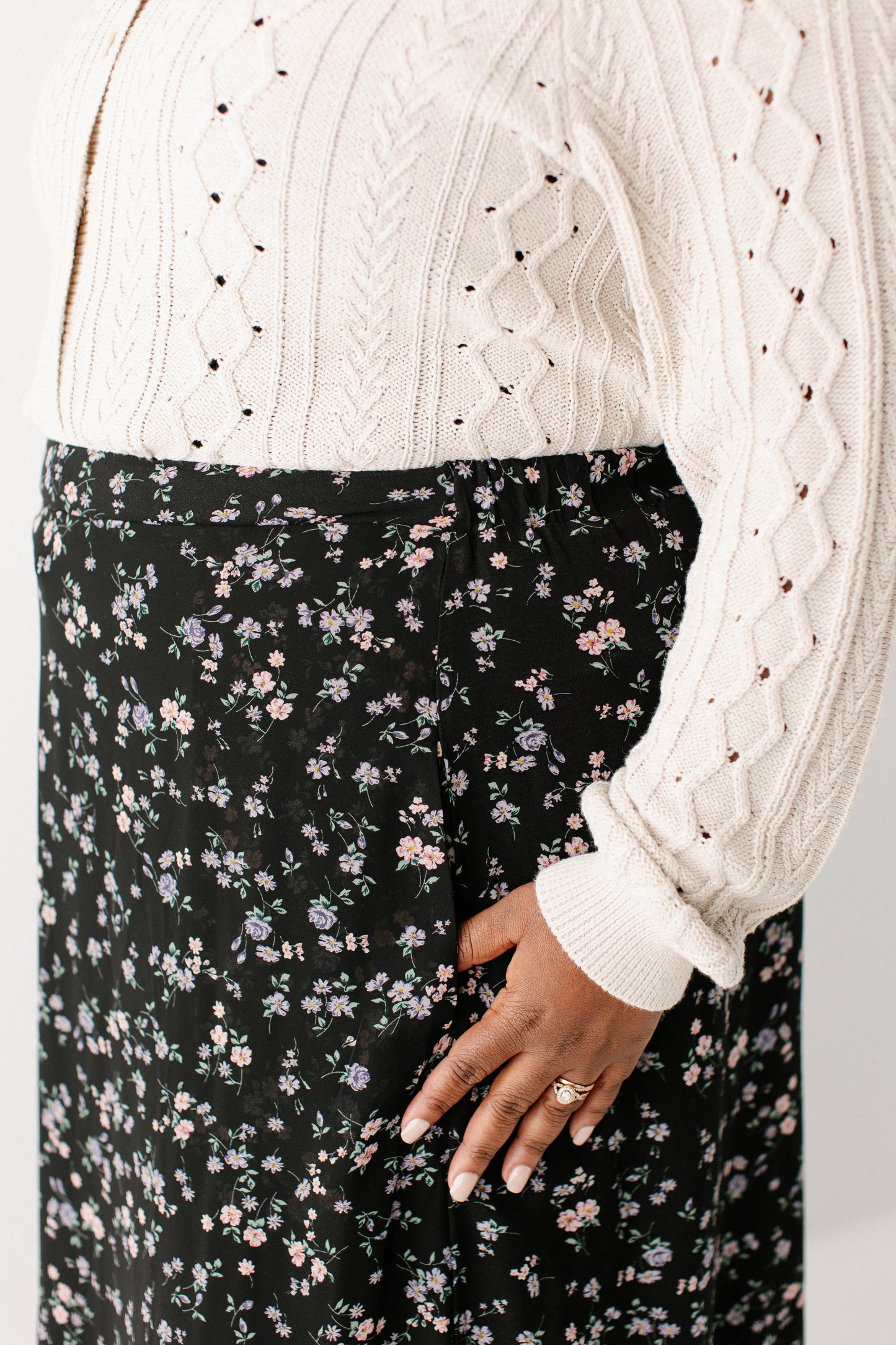 Meadow Lane Floral Maxi Skirt- Plus Size