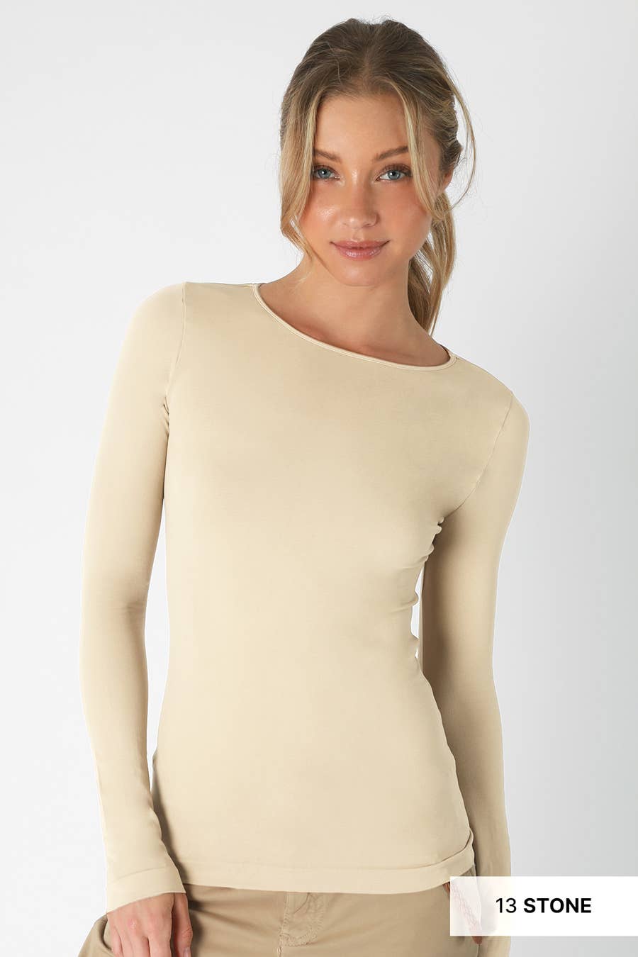 NS5423 - Long Sleeve Crew Neck Top: 6 Black