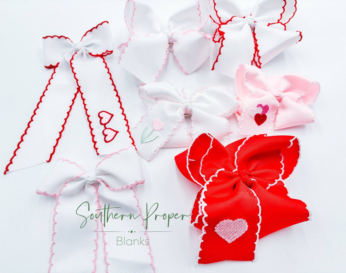 Bows - Large: White w/ White trim