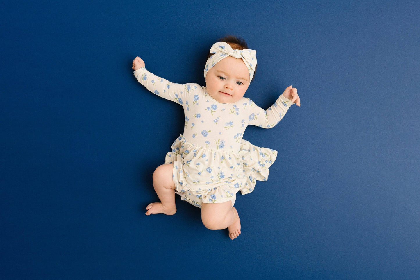 Blue Blooms Bodysuit Bamboo Dress: 2T