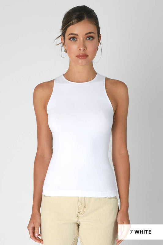 NS8320- Basic Jersey Tank : 07 White