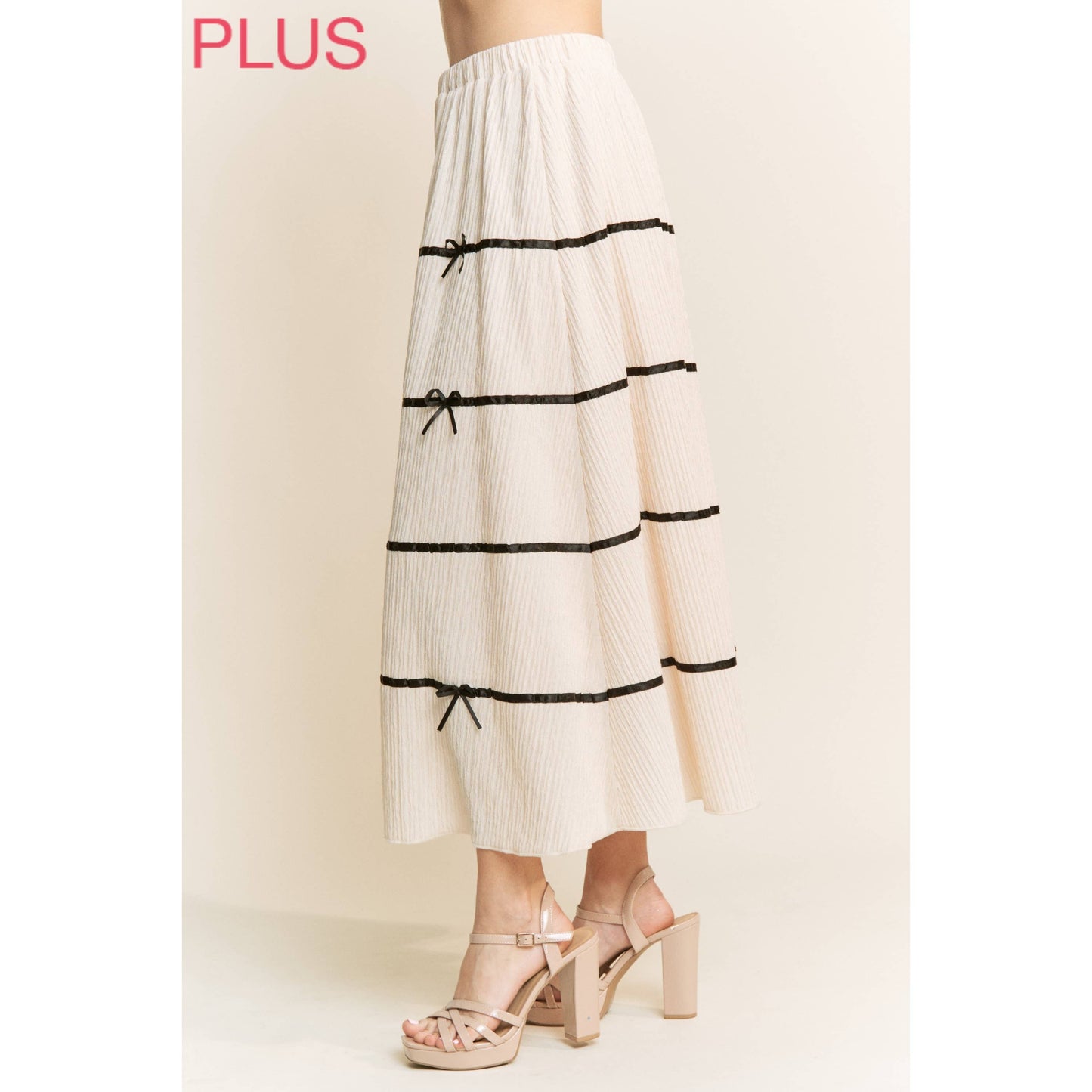 Chantilly Bow-Tier Maxi Skirt