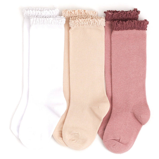 Girlhood Lace Top Knee High Sock 3-Pack: 0-6 MONTHS