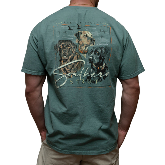 Three Retrievers T-Shirt: Cypress Green / M