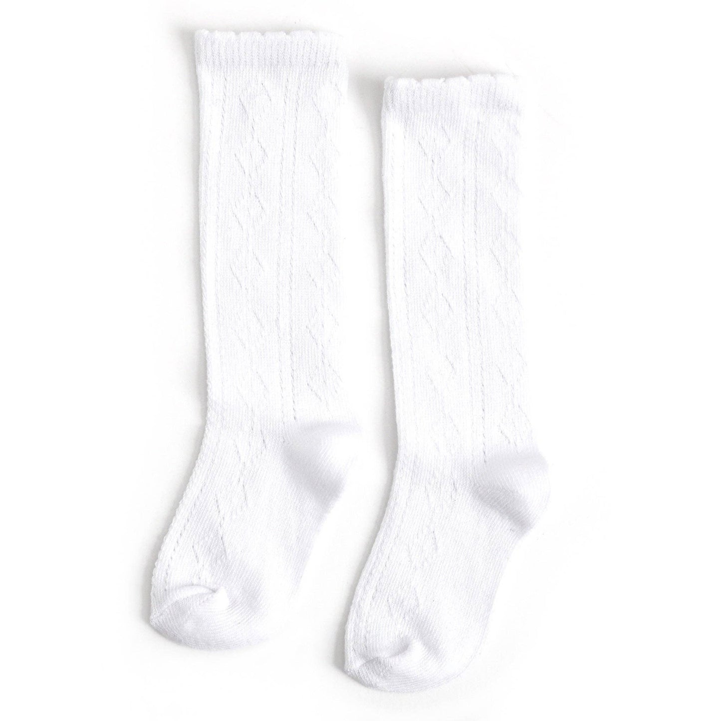 Scalloped Fancy Knee High Socks - White: 6-18 MONTHS