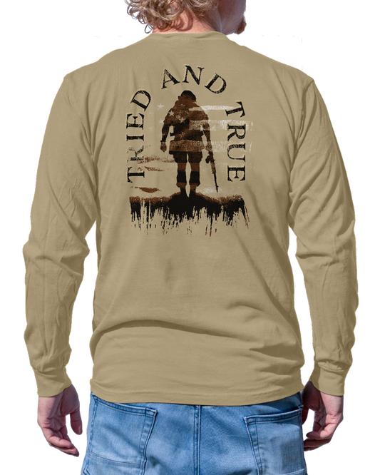 Walk Tall Soldier Sand Long-Sleeve T-Shirt: Sand / Medium