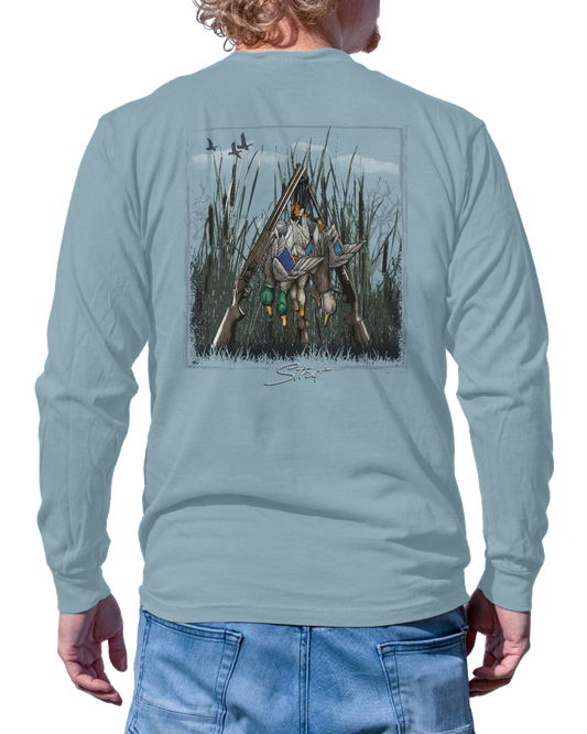 Duck Tripod Long Sleeve: Chambray / 3XL