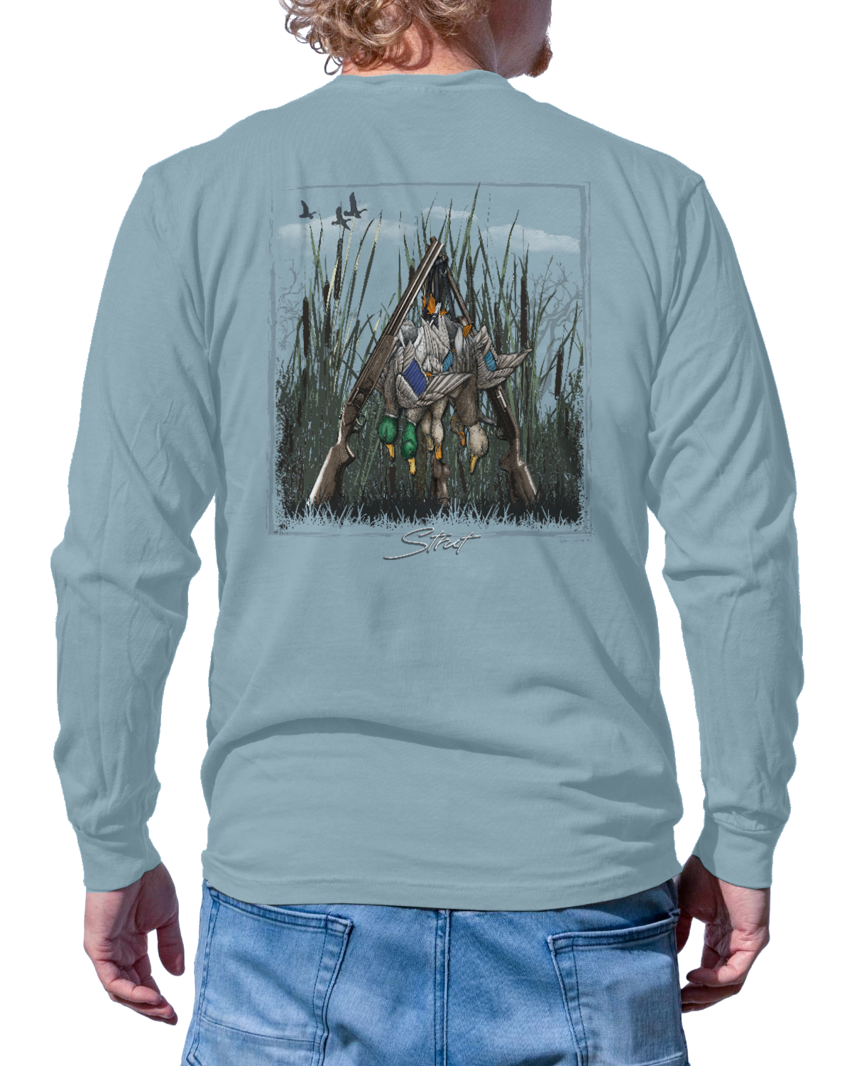 Duck Tripod Long Sleeve: Chambray / M