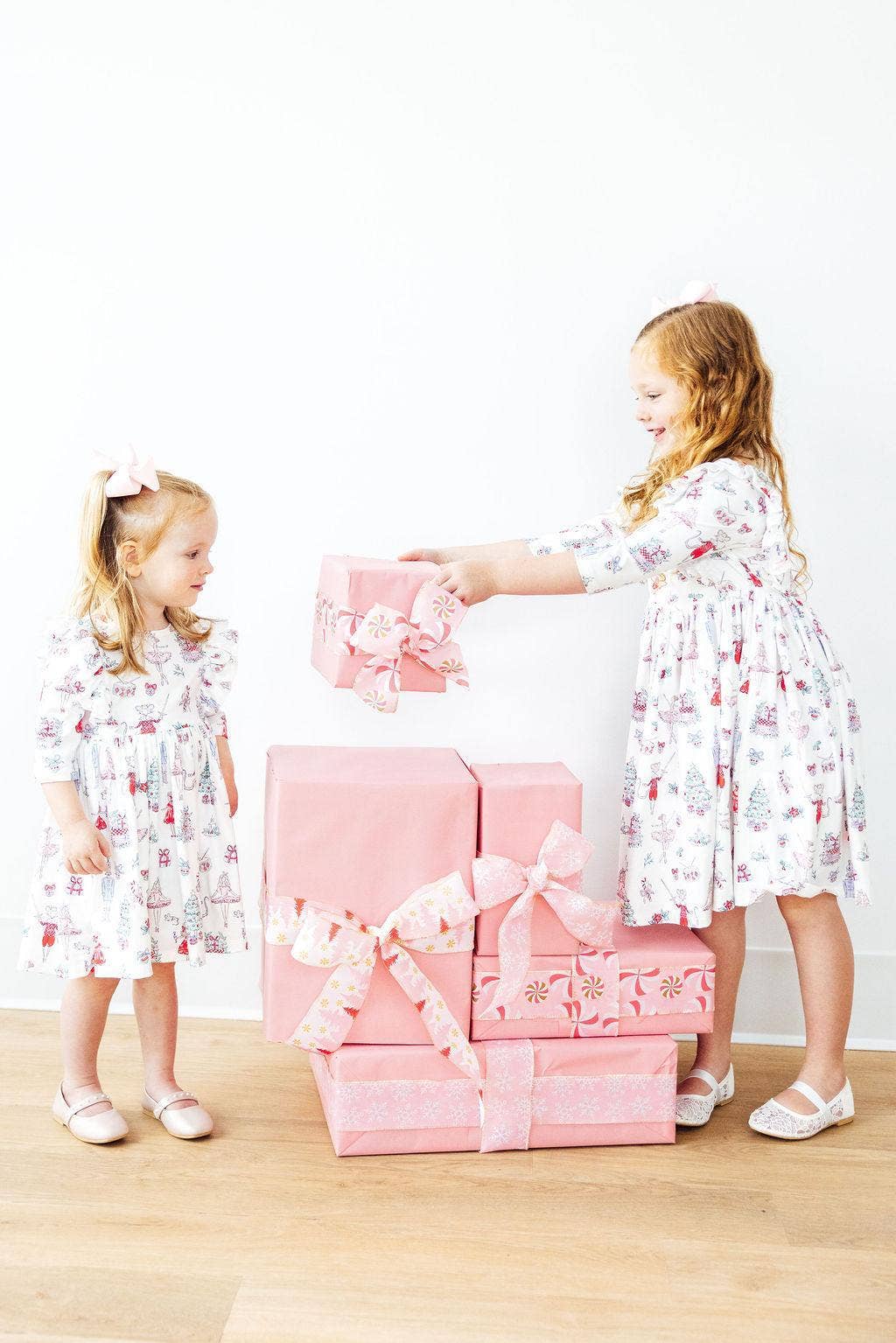 Clara's Christmas 3/4 Sleeve Ruffle Twirl Dress: 4T