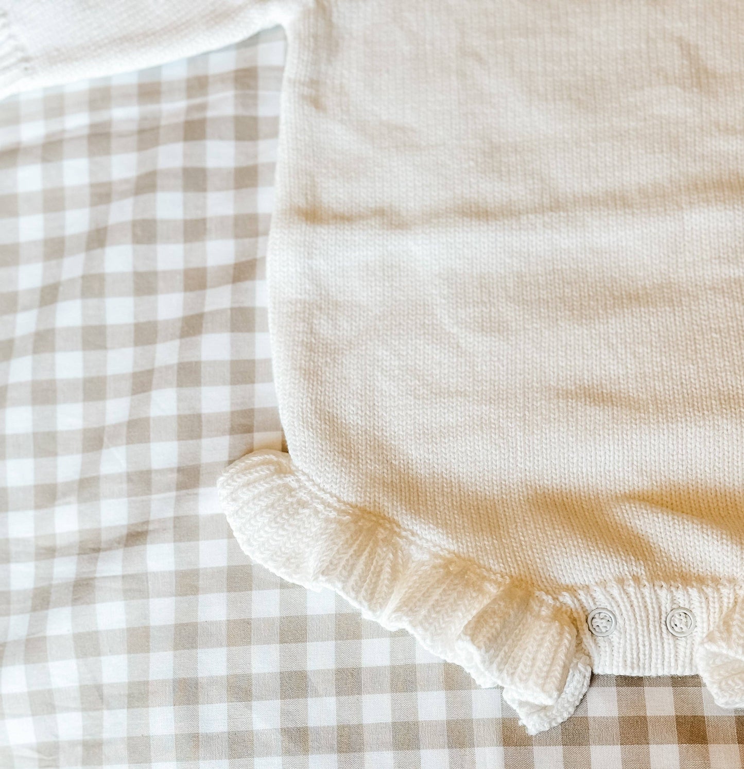 Long Sleeve Knit Ruffle Romper - NEW TRUE TO SIZE FIT: Light Pink / NB