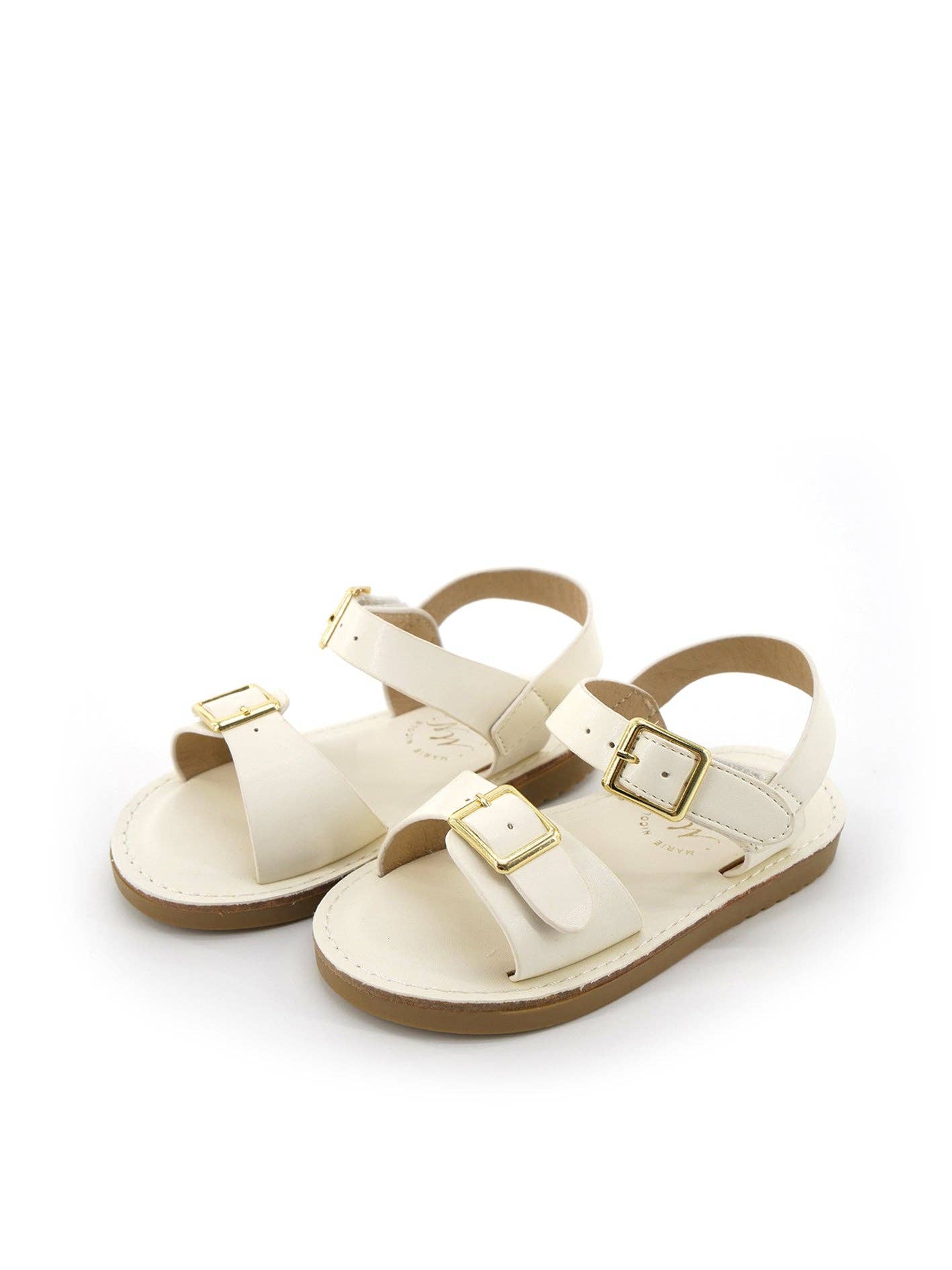 Double Buckle Sandals - White: 5C