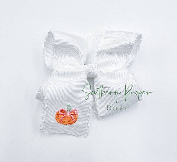 Bows - Large: White w/ White trim