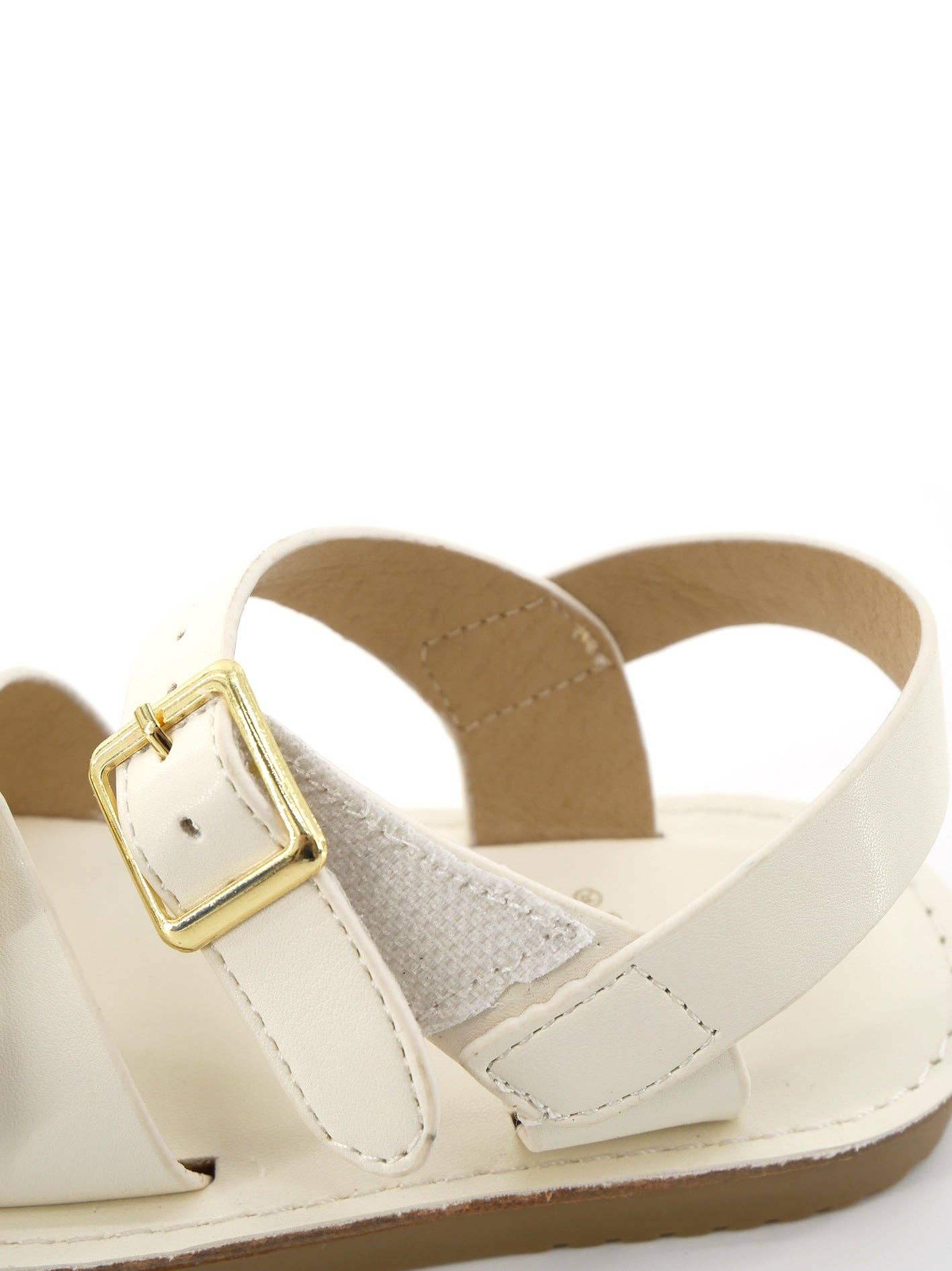 Double Buckle Sandals - White: 9C
