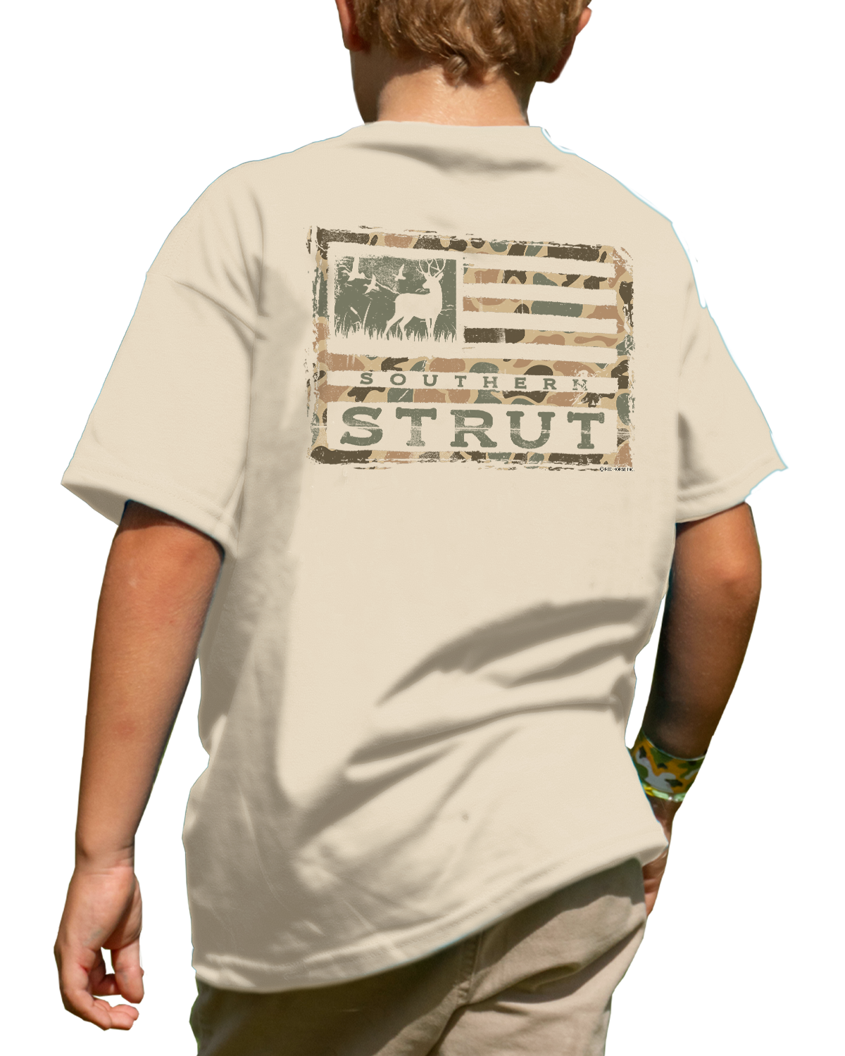 Youth Camo Deer Flag: Natural / MEDIUM