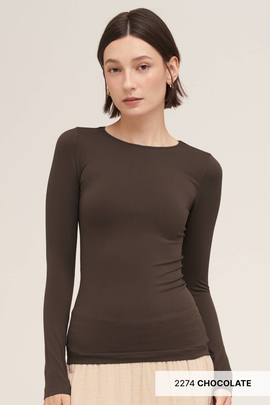 NS5423 - Long Sleeve Crew Neck Top: 7 White