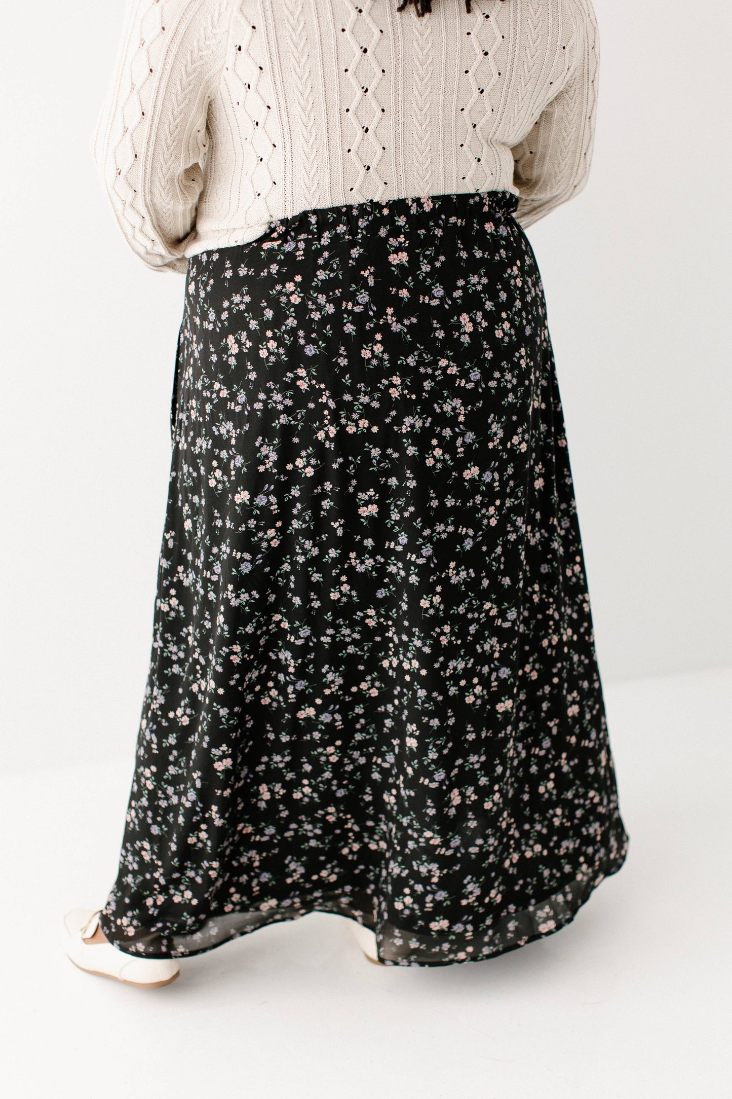 Meadow Lane Floral Maxi Skirt- Plus Size