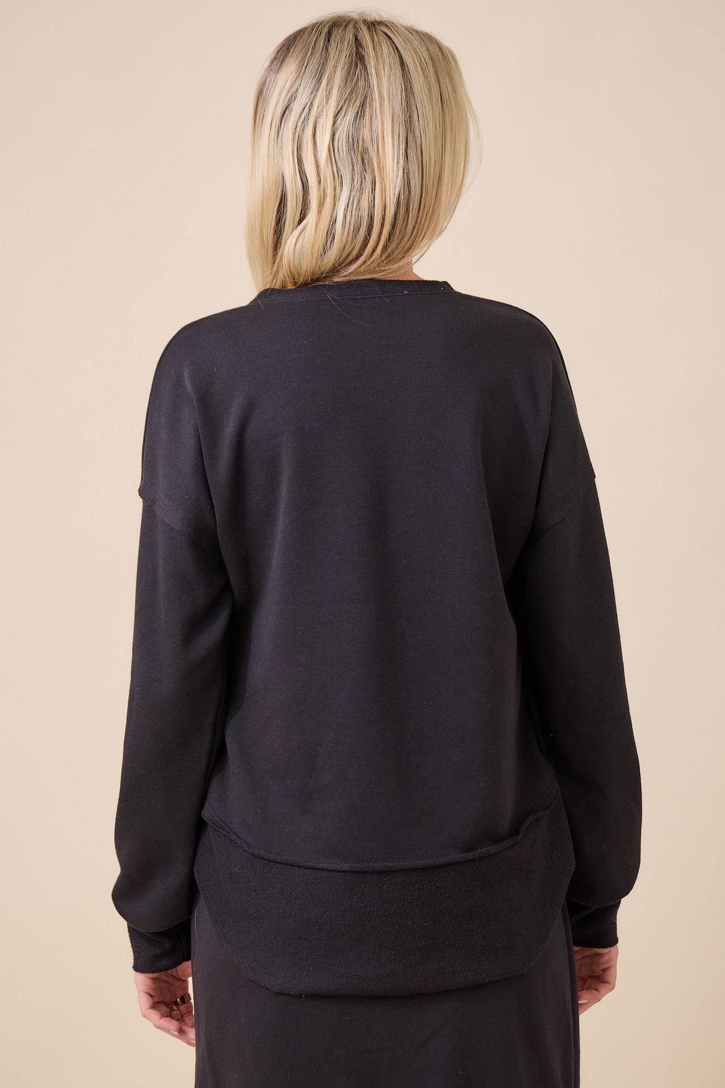 WOMEN'S SOFT KNIT LONG SLEEVE TOP -TOP PART OF SET: Fuchsia / XL