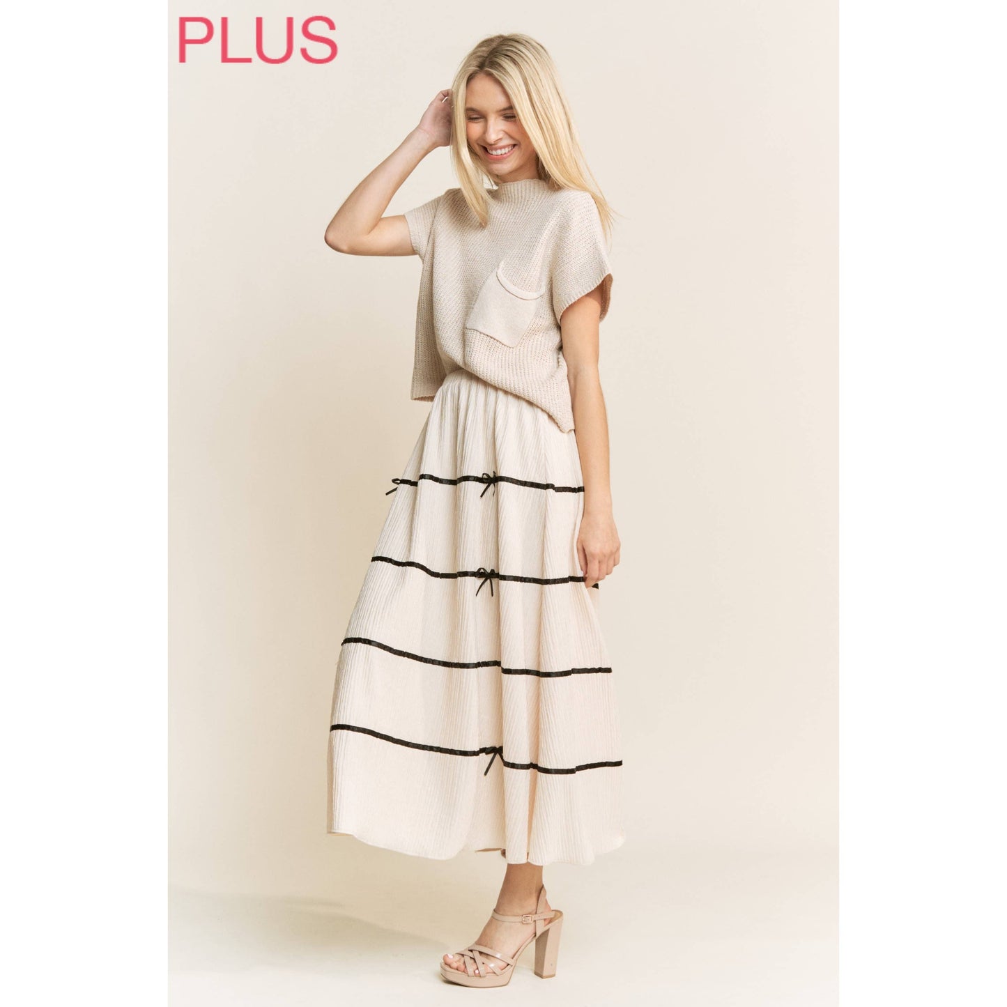 Chantilly Bow-Tier Maxi Skirt