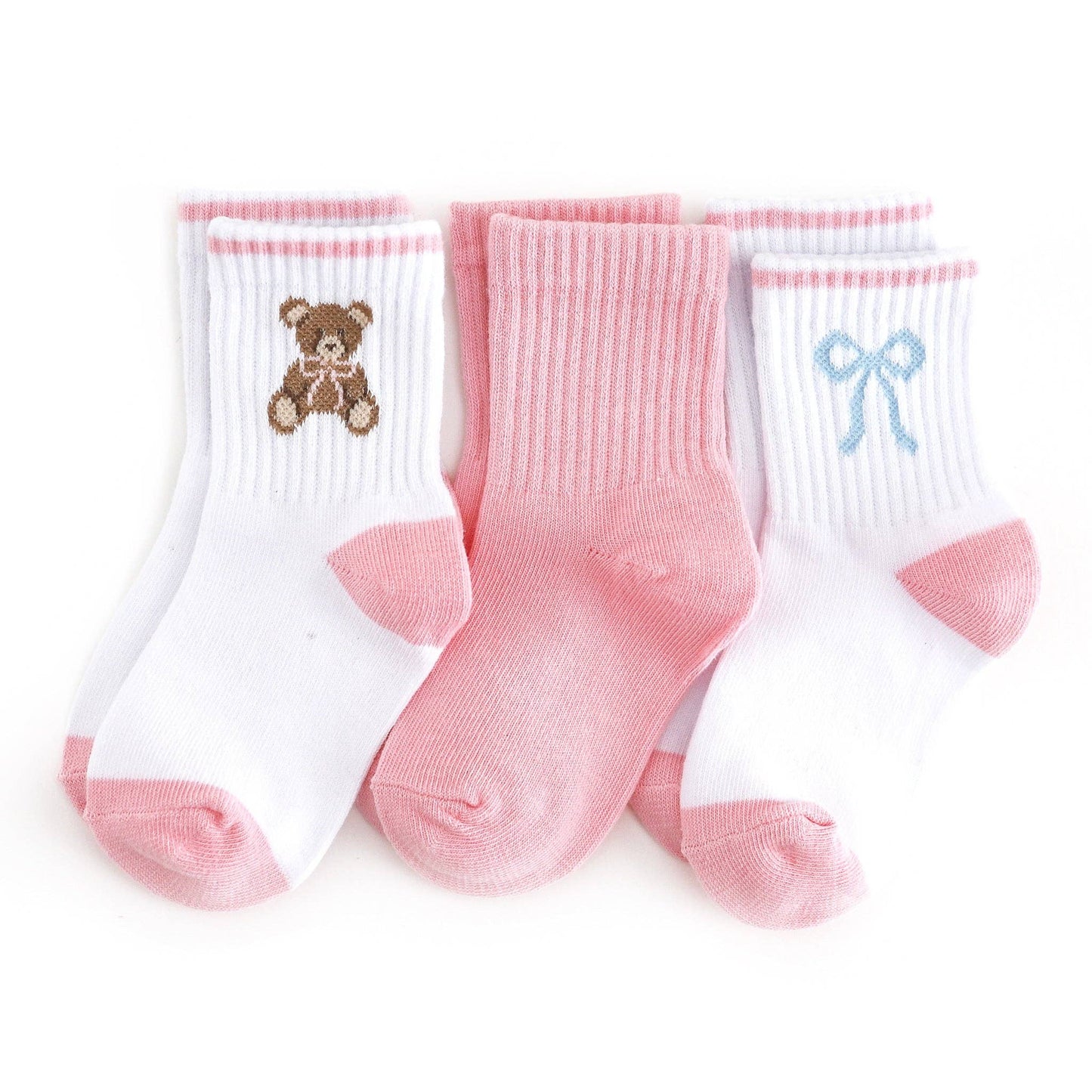 Teddy Bow Crew Socks 3-Pack
